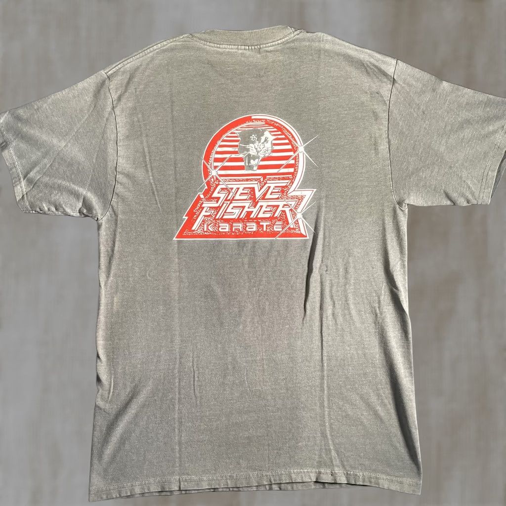 Vintage VINTAGE Steve Fisher Karate Shirt Mens L Gray Panther Tee 90s(?: Martial Arts, Graphic Print, Back Graphic) Size US L / EU 52-54 / 3 - 1 Thumbnail