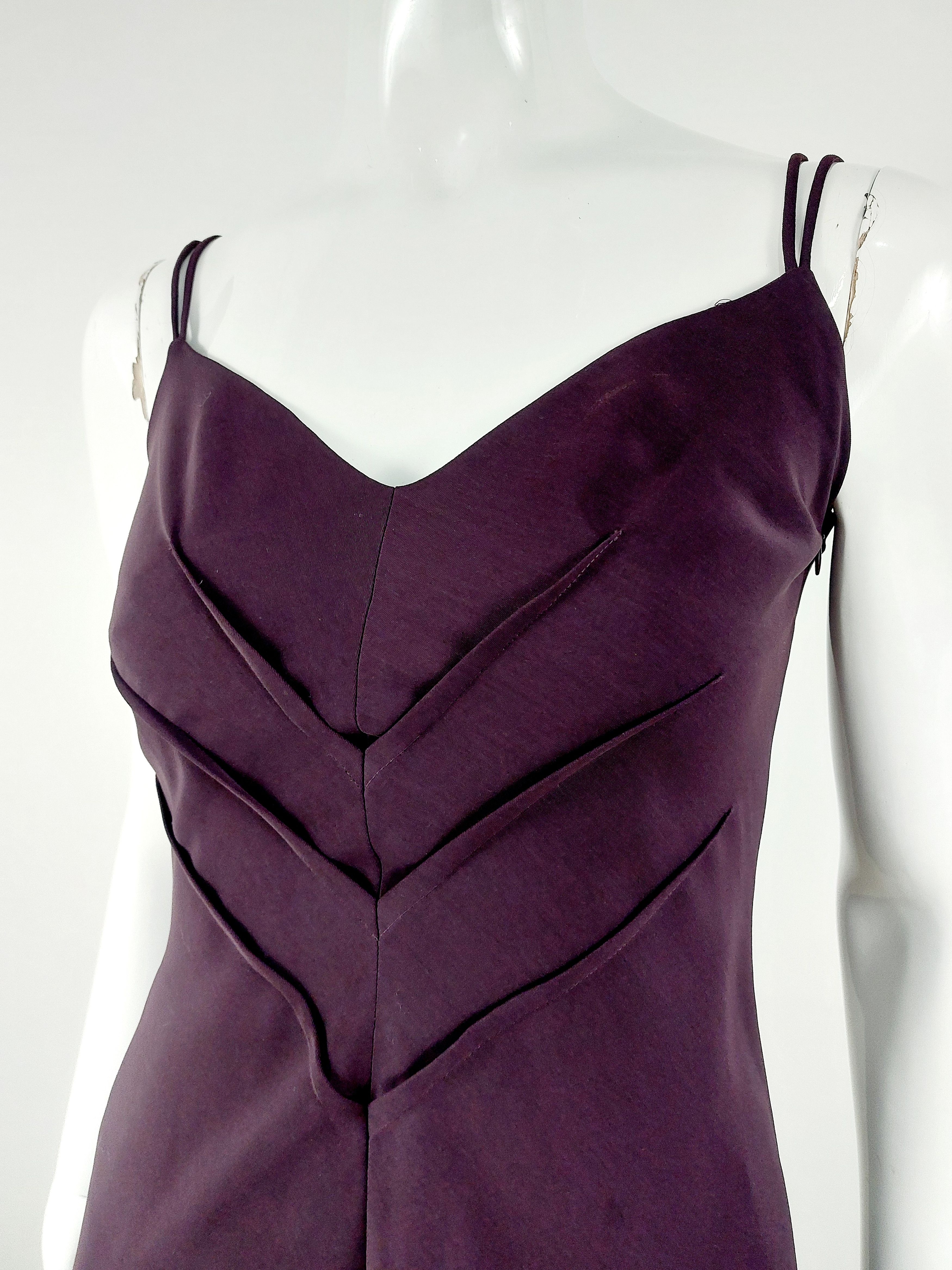 Thierry Mugler hierry Mugler Sculpted Purple Corset Cocktail Midi Dress Size M / US 6-8 / IT 42-44 - 3 Thumbnail