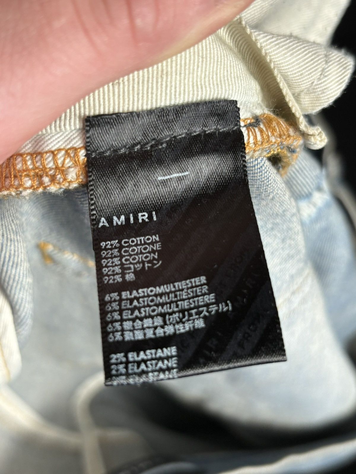 Amiri Amiri Distrssed Bones Patch Jeans Camo Blue - Size 38 Size US 38 / EU 54 - 6 Thumbnail