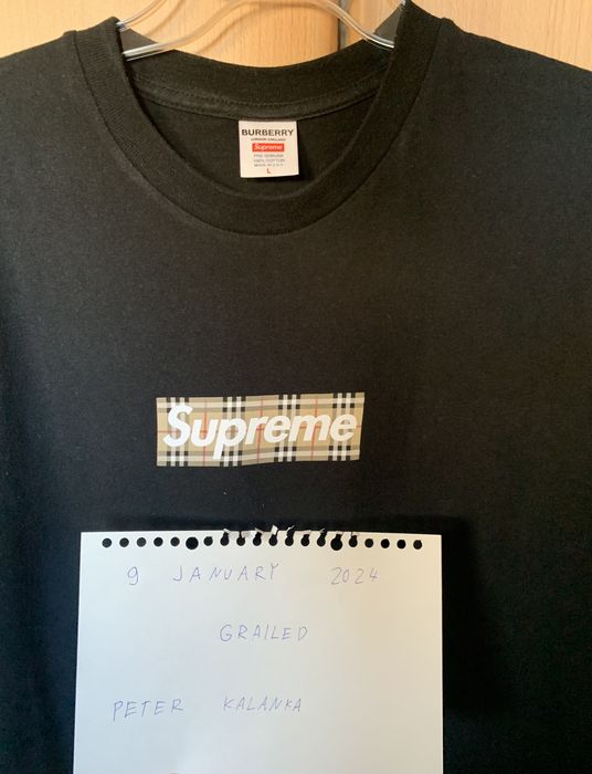 レビュー高評価の商品！ Supreme / Burberry Box Logo Tee Black