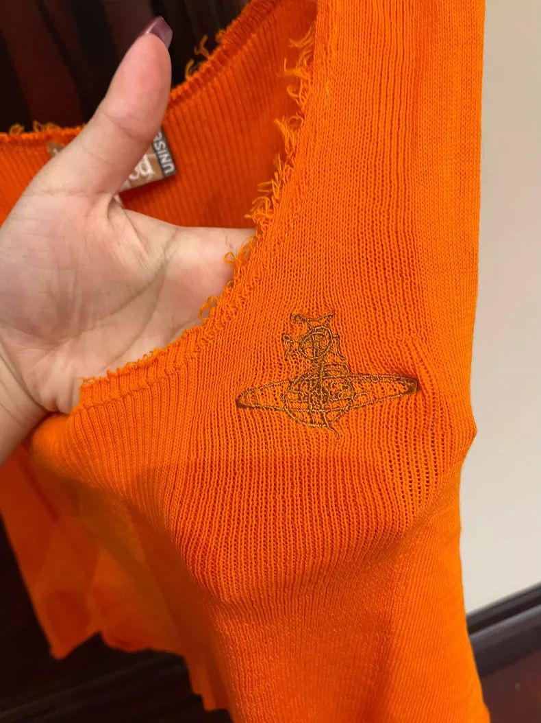 Vivienne Westwood vivienne westwood Orange knit vest with gold logo Size S / US 4 / IT 40 - 8 Thumbnail