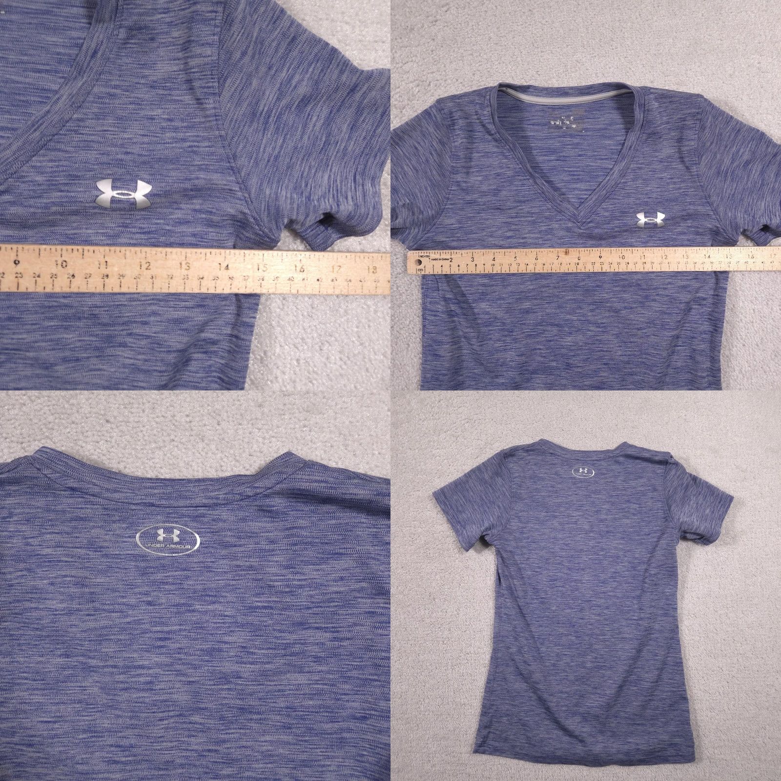 Under Armour Under Armour Shirt Womens Small Blue V Neck Short Sleeve Athletic Top Running & Gym Training Size S / US 4 / IT 40 - 8 Thumbnail