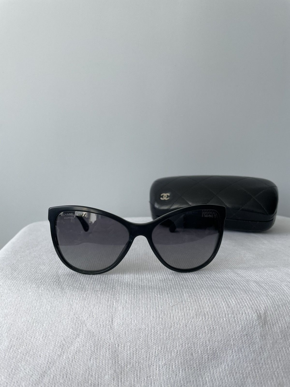Chanel × Designer × Vintage Chanel Vintahe Black Silver Sunglasses Metal Old Money Size ONE SIZE - 2 Thumbnail