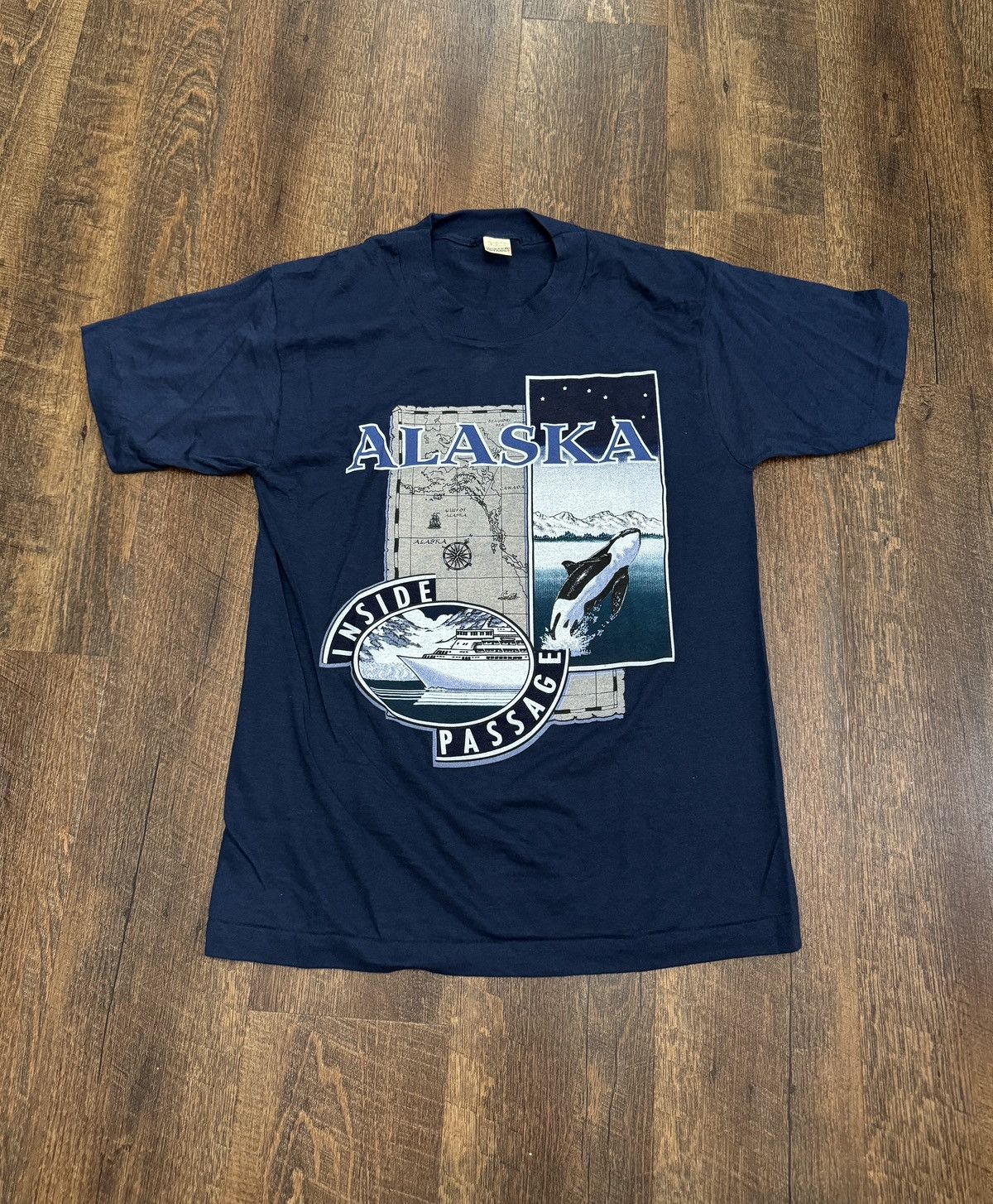 Vintage Vintage 80s Alaska USA Single Stitch Graphic T Shirt Size US S / EU 44-46 / 1 - 1 Thumbnail