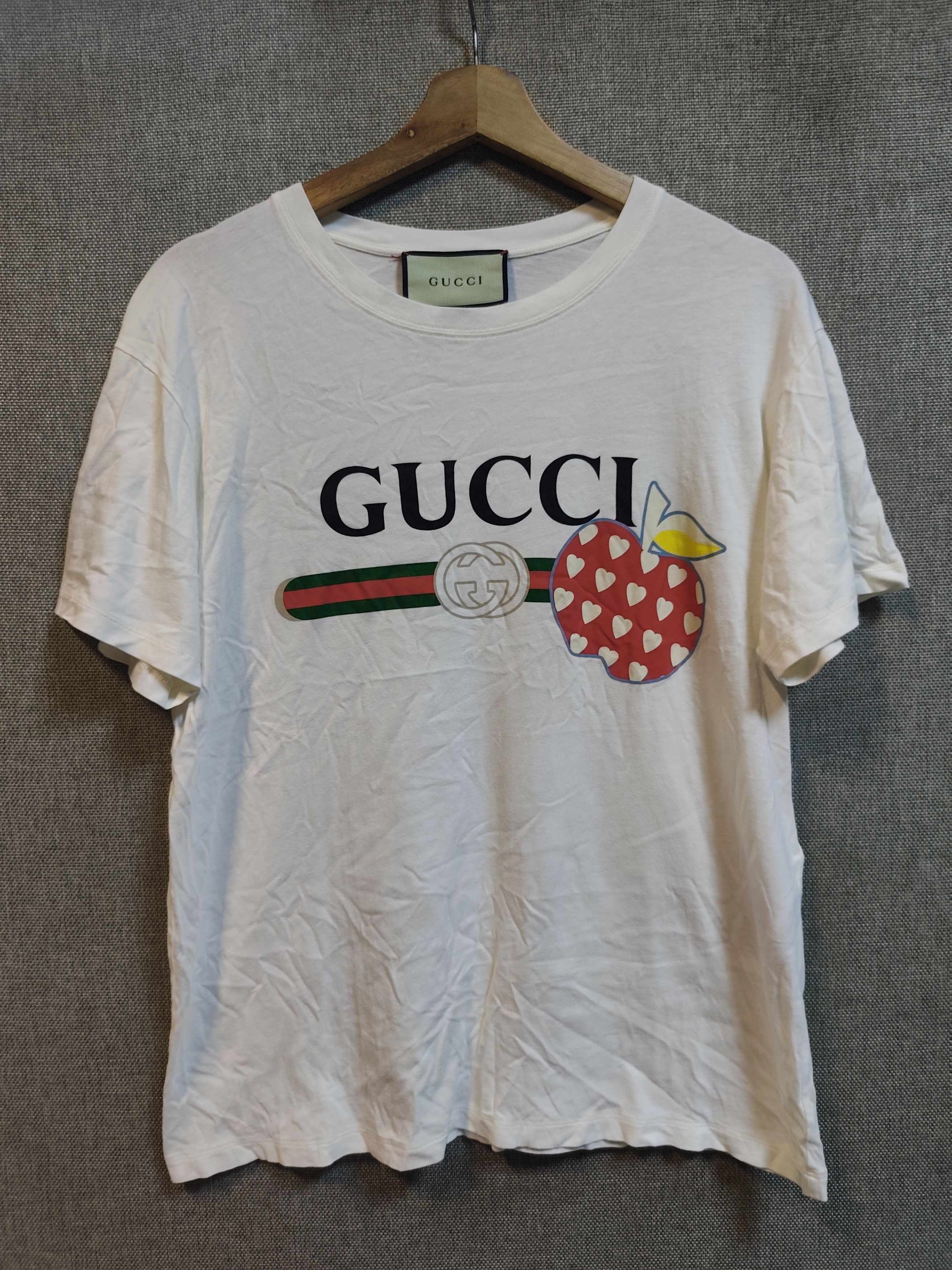 Gucci Gucci "Les Pommes" Apple Heart Print T Shirt Size US M / EU 48-50 / 2 - 1 Thumbnail