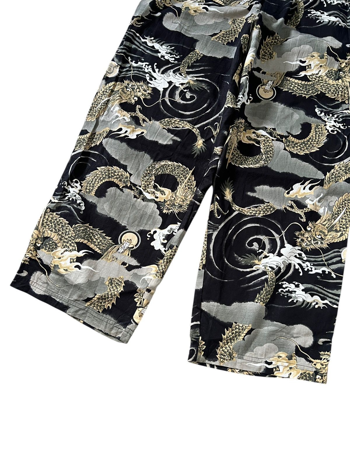 Japanese Brand Dragon Motif Drawstring Pants Size US 30 / EU 46 - 3 Thumbnail