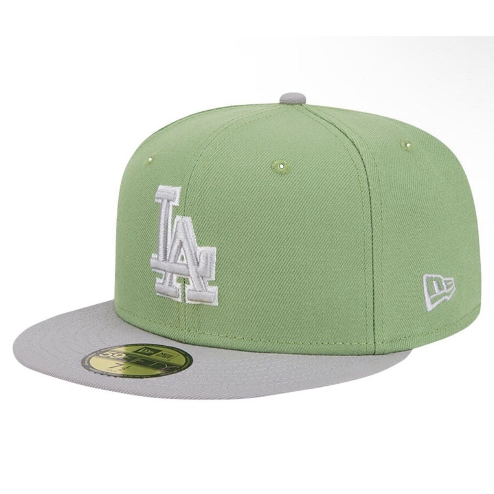 New Era LA Dodgers New Era 59FIFTY Fitted Hat Green Gray 7 3/4 MLB Size 34 - 2 Thumbnail