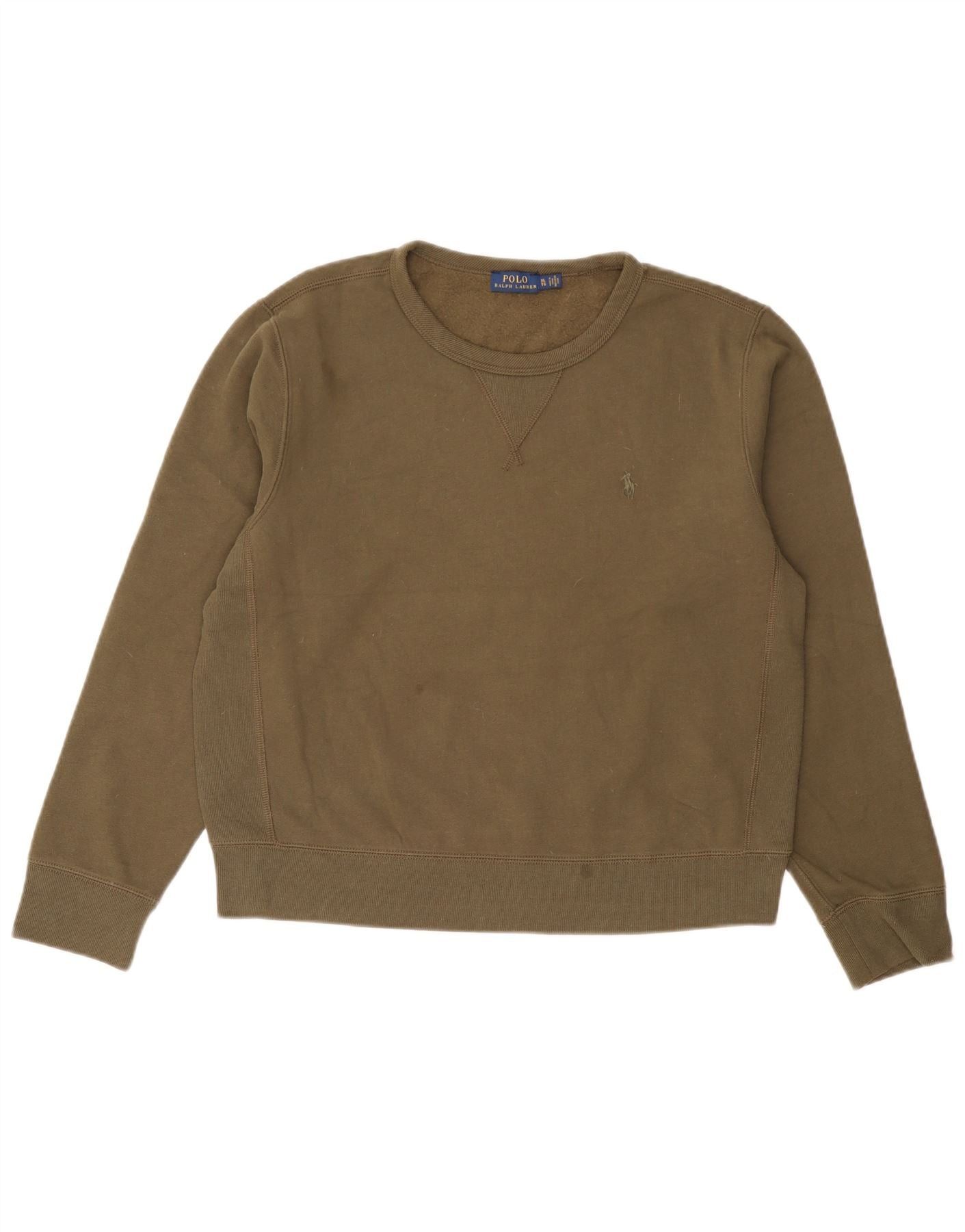 Polo Ralph Lauren Womens Sweatshirt Jumper UK 18 XL Khaki Cotton Size M / US 6-8 / IT 42-44 - 1 Thumbnail
