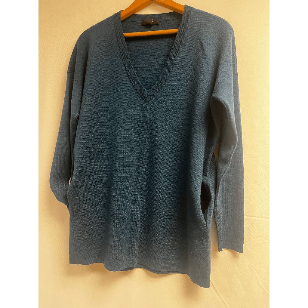 J.Crew J.Crew Womens Tunic Deep v-neck Knitted Sweater Navy Blue Si Size XS / US 0-2 / IT 36-38 - 1 Thumbnail