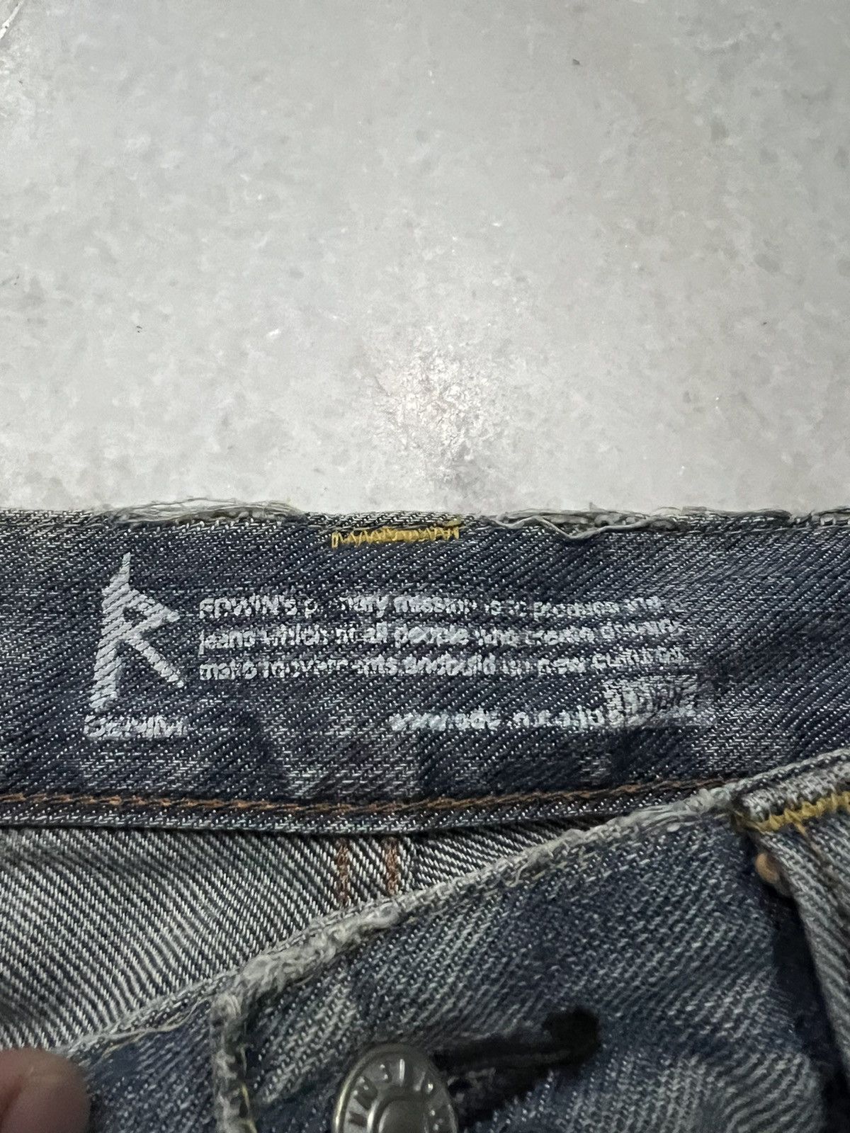 Edwin × If Six Was Nine × Le Grande Bleu (L.G.B.) VINTAGE EDWIN 504 R MUD WASH DISTRESS JEANS Size US 30 / EU 46 - 17 Thumbnail