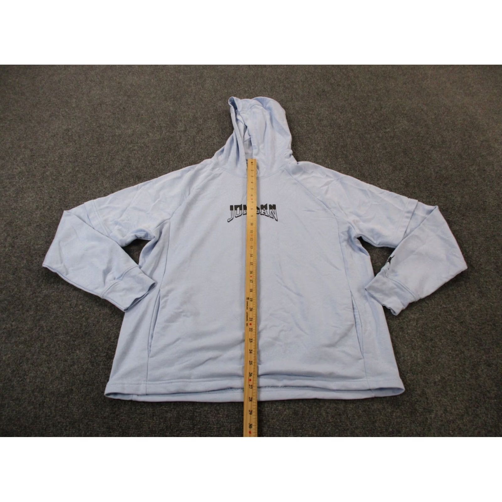 Jordan Brand JORDAN Hoodie Mens L Jumpman Logo Gravitys Worst Nightmare Basketball Sweatshirt Blue Pullover Hooded Pockets Thermal Knit Sports Pattern Solid Size US L / EU 52-54 / 3 - 4 Thumbnail