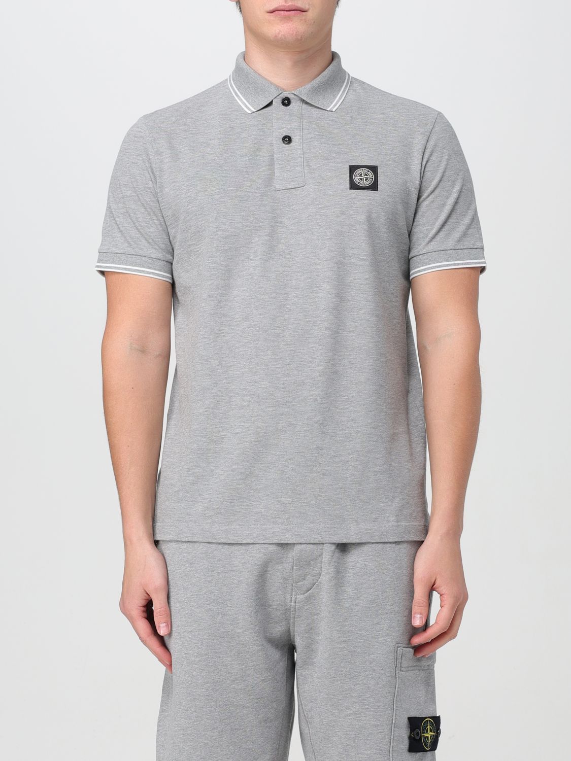 image of Stone Island Polo Shirt Men Grey (Size 2XL)