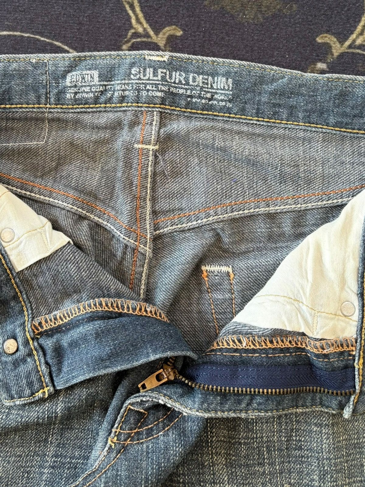 Edwin Vintage Edwin 504 Sulfur Mud Wash Distress Baggy Jeans Size US 31 - 5 Thumbnail