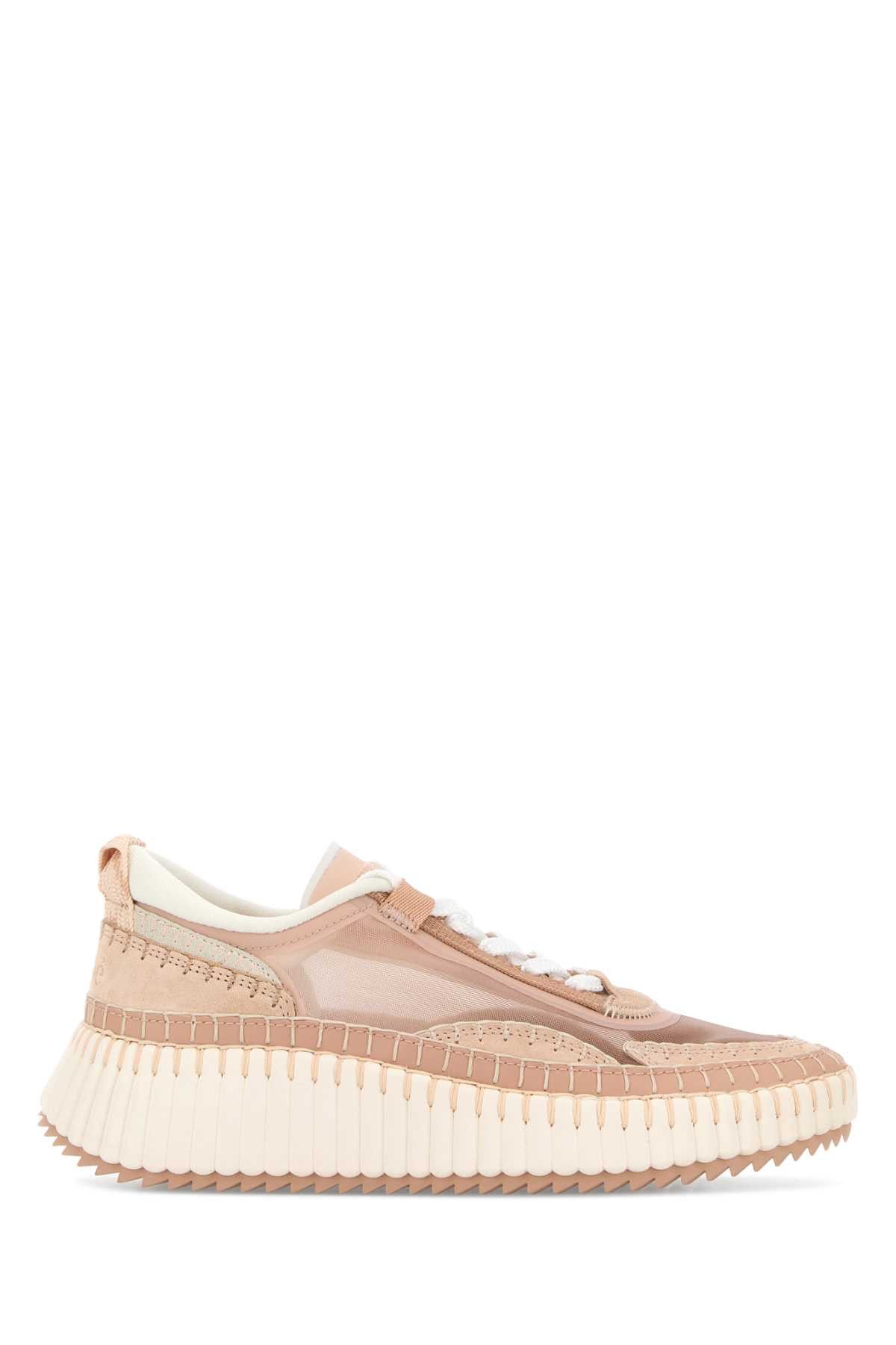 Chloe Pink Fabric Nama Sneakers Size US 7 / IT 37 - 1 Thumbnail