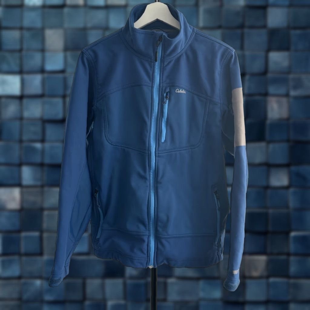 Vintage Women's Cabela's Outdoor Blue & Grey Lightweight SoftShell ZipUp Jacket Size Med Size M / US 6-8 / IT 42-44 - 1 Thumbnail