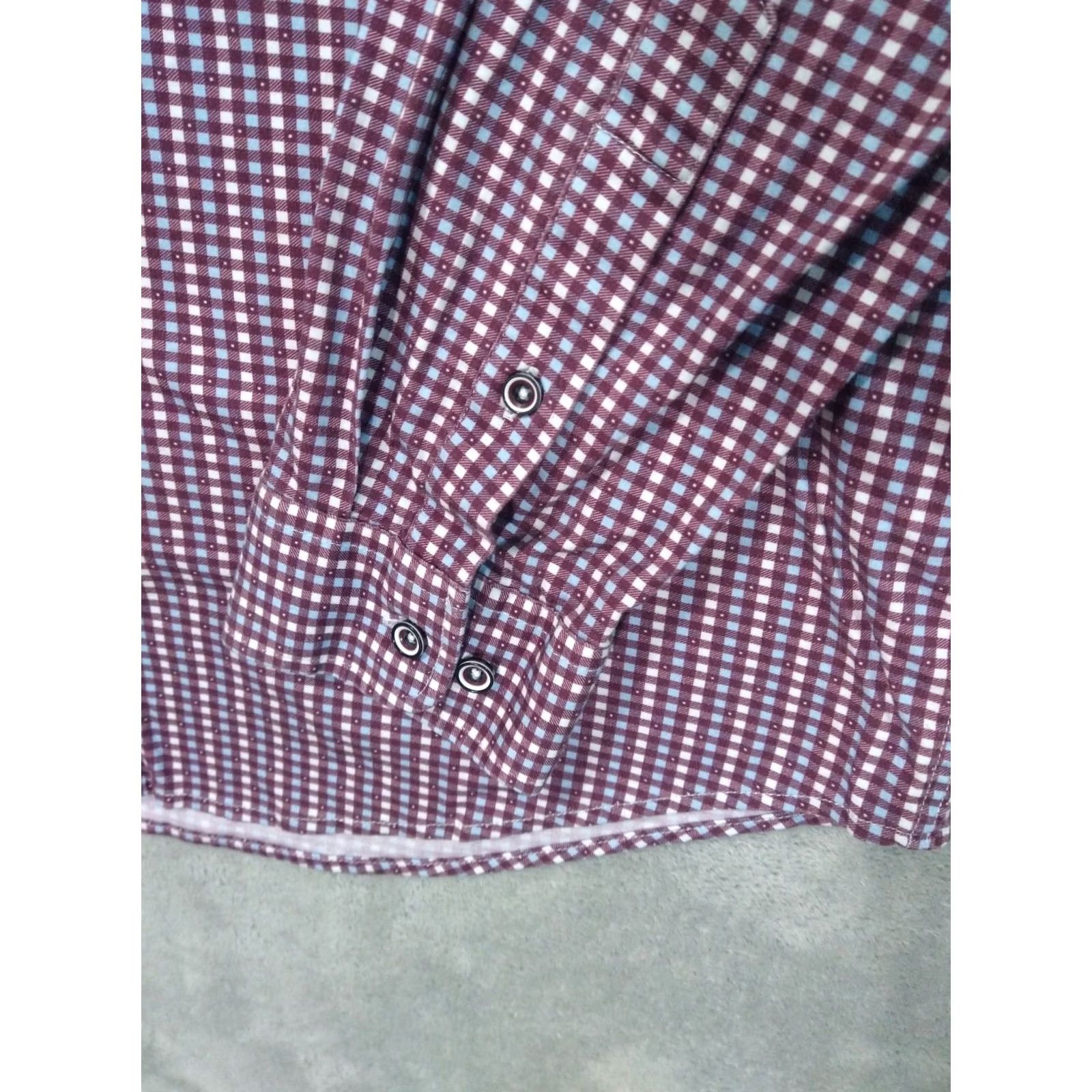 Buttero Butter Cloth Shirt Mens XL Purple Plaid Slim Fit Long Sleeve Button Up Cotton Size US XL / EU 56 / 4 - 3 Thumbnail