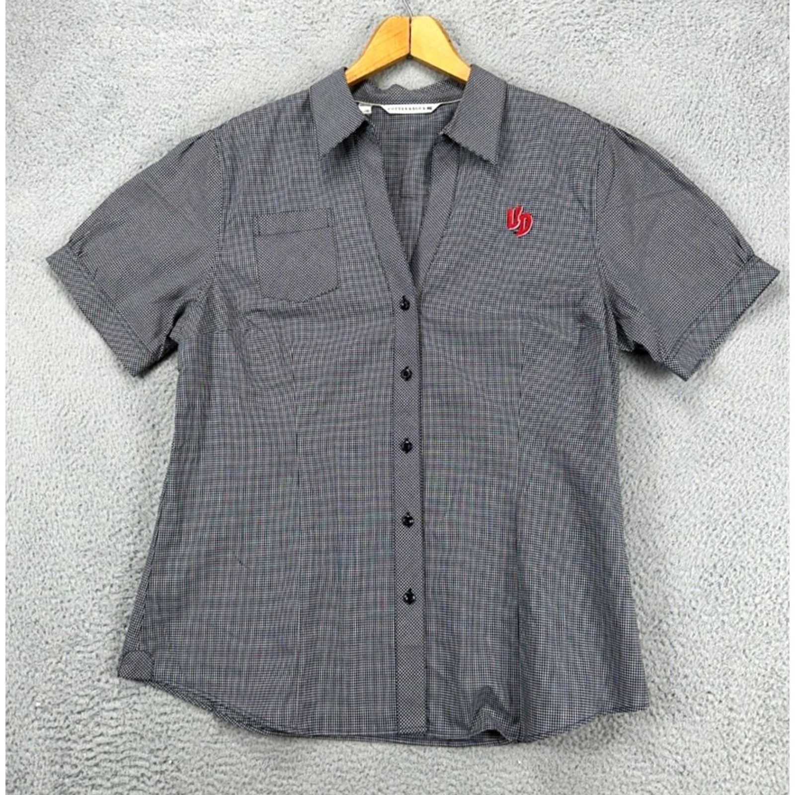 Cutter & Buck VINTAGE University of Dayton Women 2XL Grey Plaid Performance Button Up Cutter Buck NEW Size XXL / US 16-18 / IT 52-54 - 3 Thumbnail