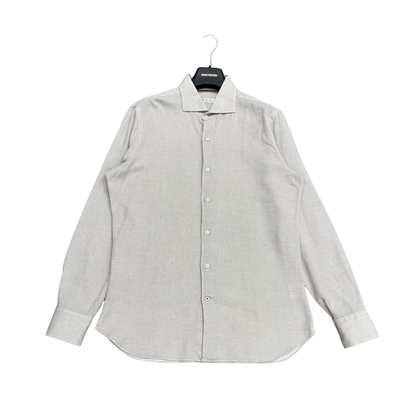 Loro Piana Loro Piana Beige Textured Button Up Shirt Size L Size US L / EU 52-54 / 3 - 1 Thumbnail