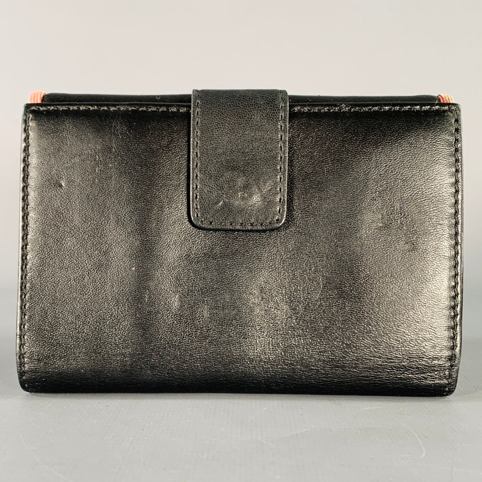 Burberry BURBERRY Black Faux Leather Check Trim Wallet Size ONE SIZE - 2 Thumbnail