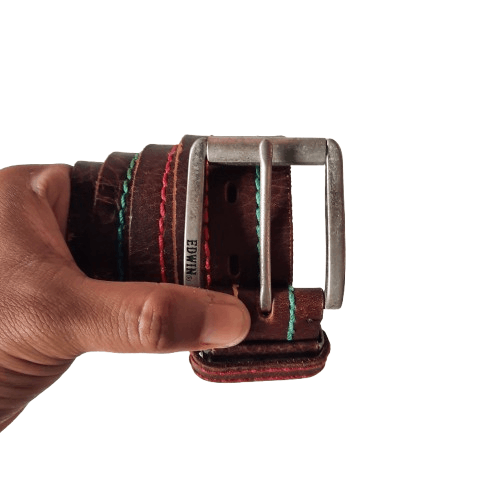 Edwin ☄️ Edwin jeans rainbow stitching craft leather belt Size ONE SIZE - 1 Thumbnail