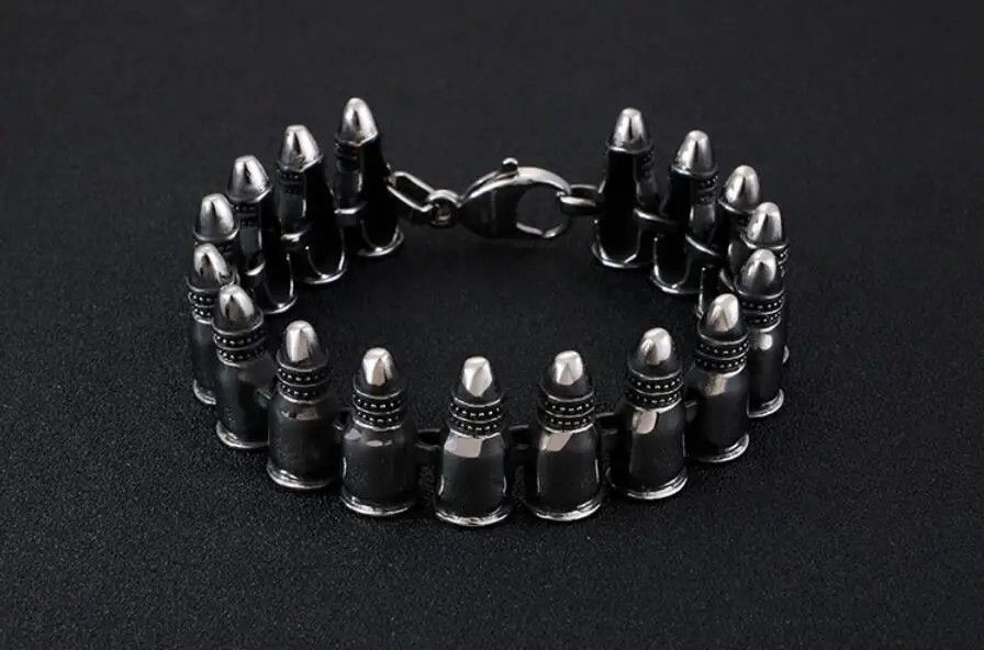 Jewelry Punk Gothic Rock Bullet Bracelet Size ONE SIZE - 1 Thumbnail