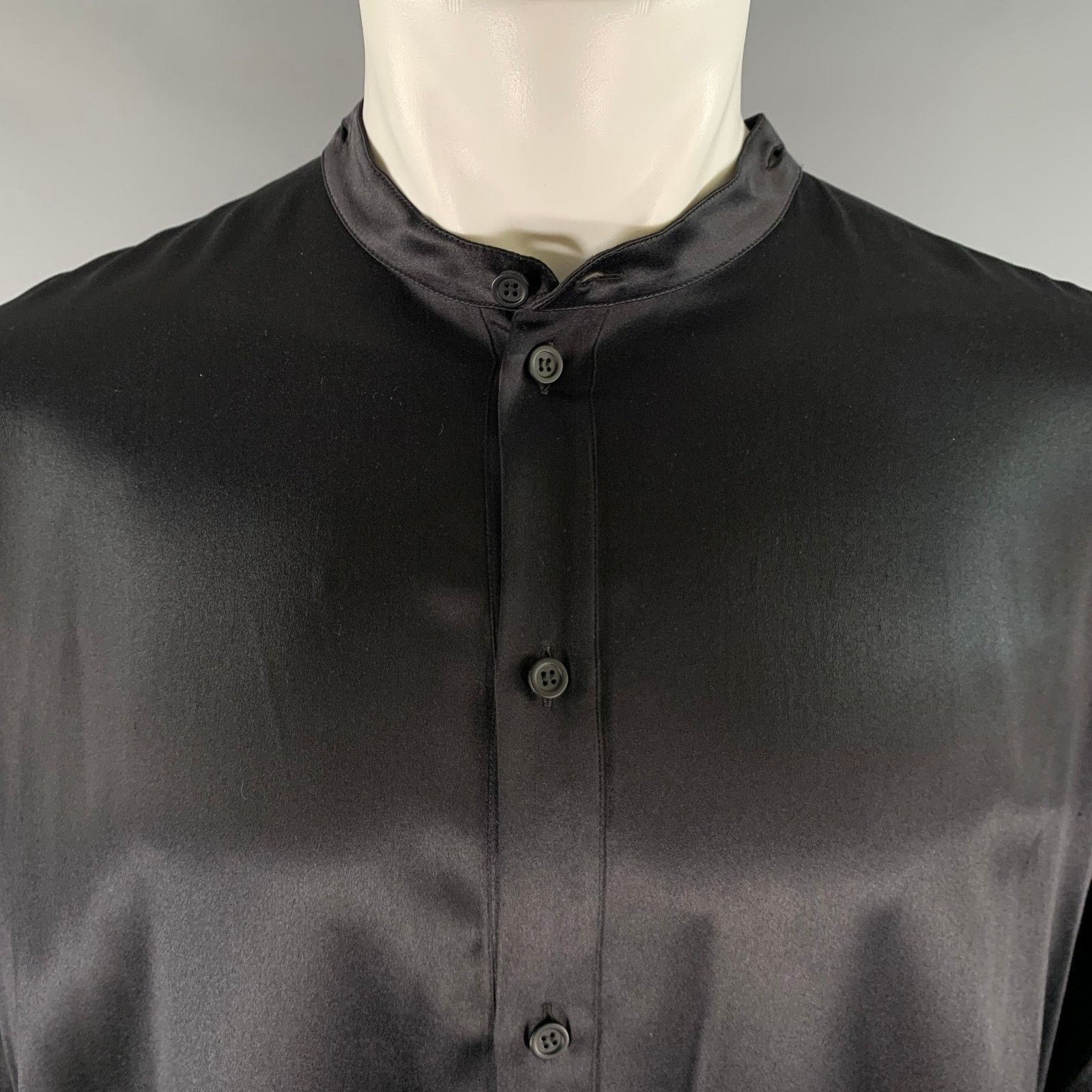 Loewe LOEWE Size S Black Silk Tunic Long Sleeve Shirt Size US S / EU 44-46 / 1 - 7 Thumbnail