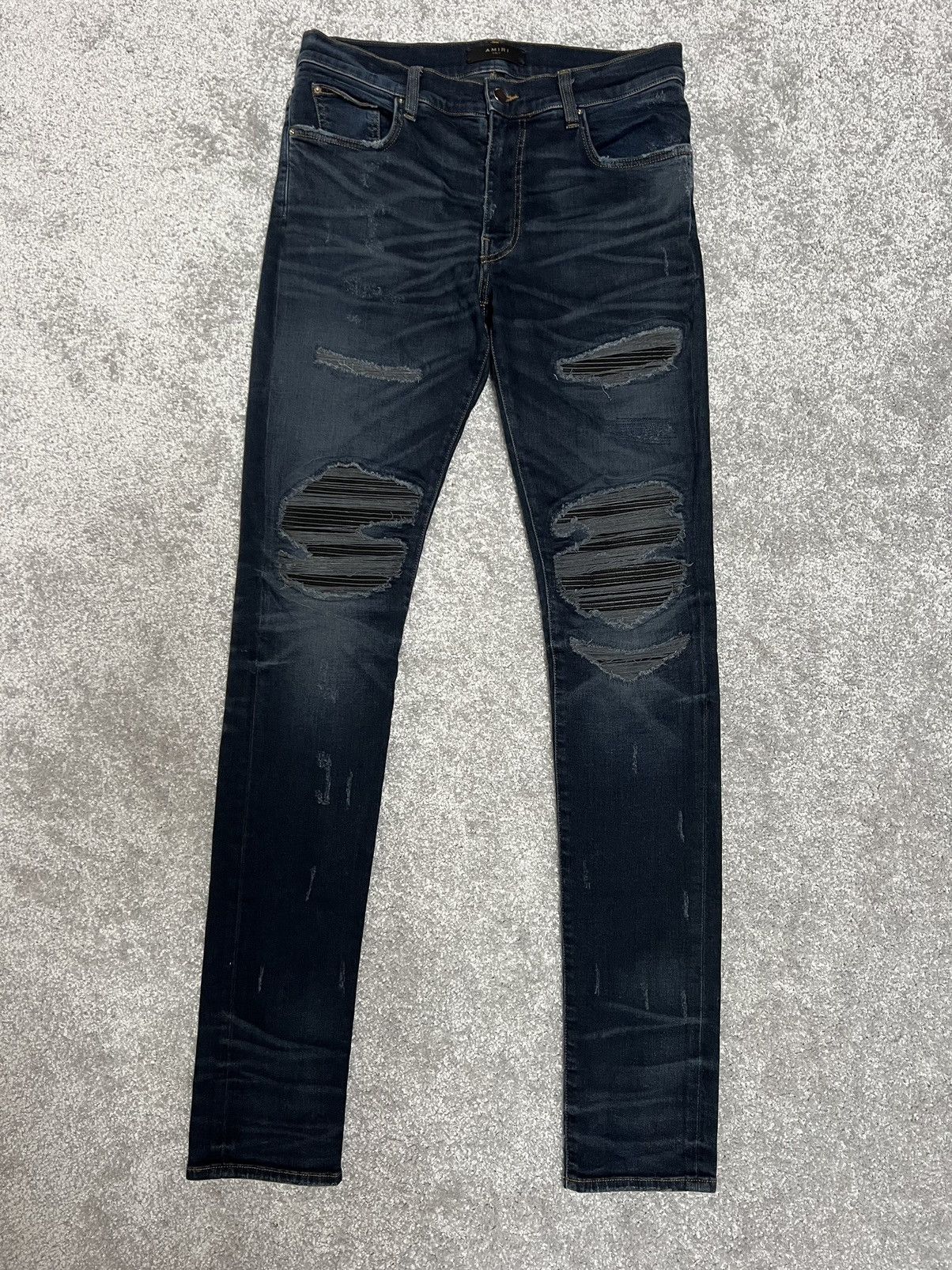 Amiri Amiri Tokyo exclusive Bones leather patched skinny