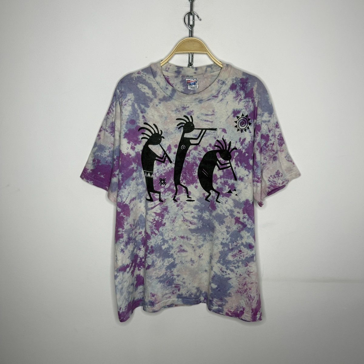 Vintage Vintage Hanes Kokopelli Tie Dye Tshirt Single Stitch 90s Size US XL / EU 56 / 4 - 1 Thumbnail
