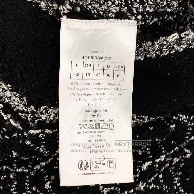 Dior Dior 24 black diamond cotton blended tweed front and back Size 25" / US 0 / IT 36 - 7 Thumbnail