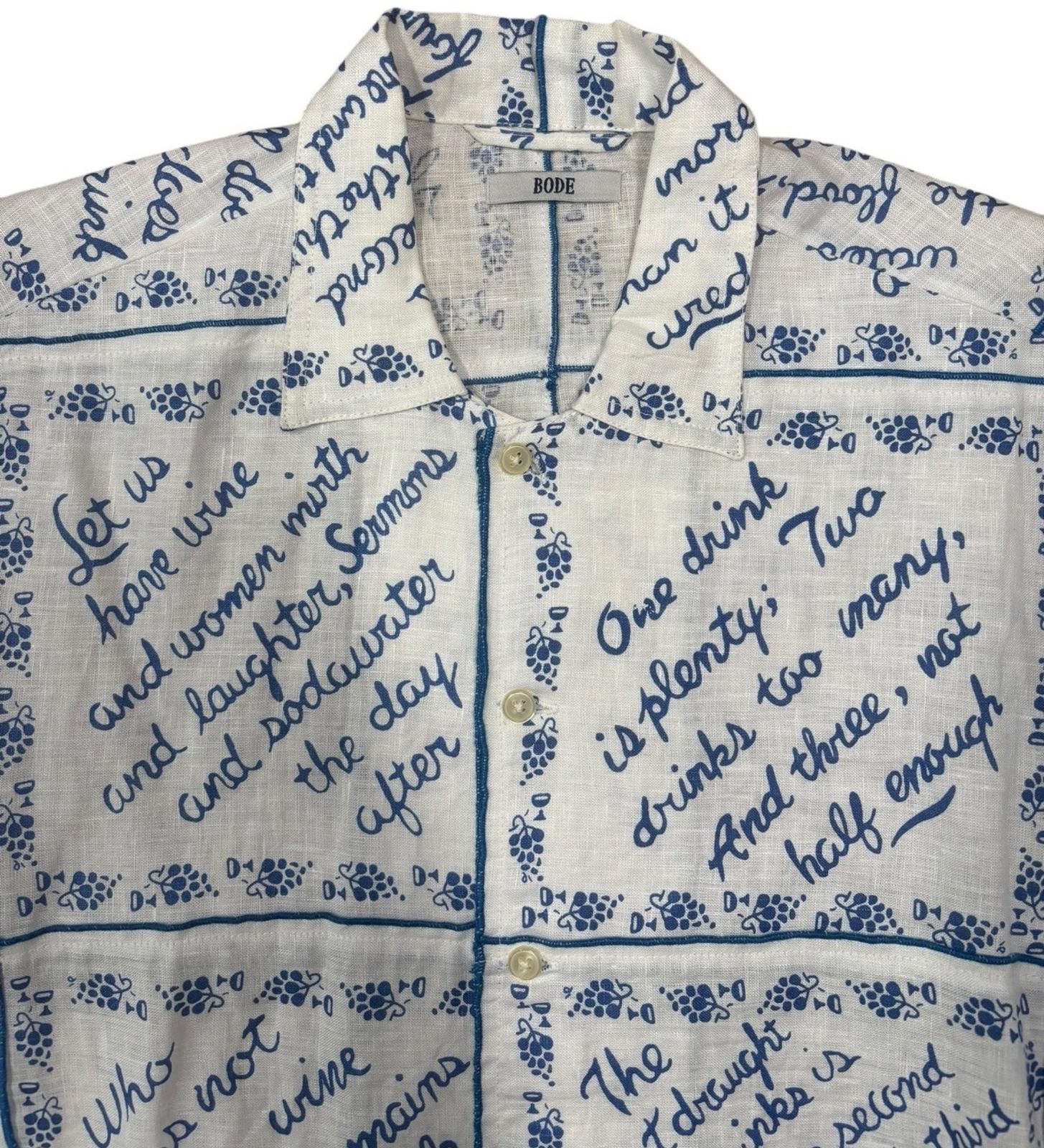 Bode Bode Greek Long-Sleeve Linen Tablecloth Shirt Size US S / EU 44-46 / 1 - 2 Thumbnail