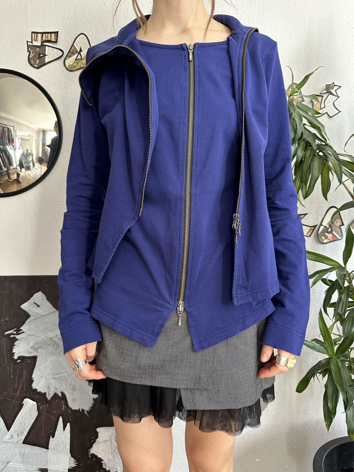 20471120 × Seditionaries × Vintage CoraKemperman Asymmetrical Double Zip Hight Neck Pullover Size M / US 6-8 / IT 42-44 - 4 Thumbnail
