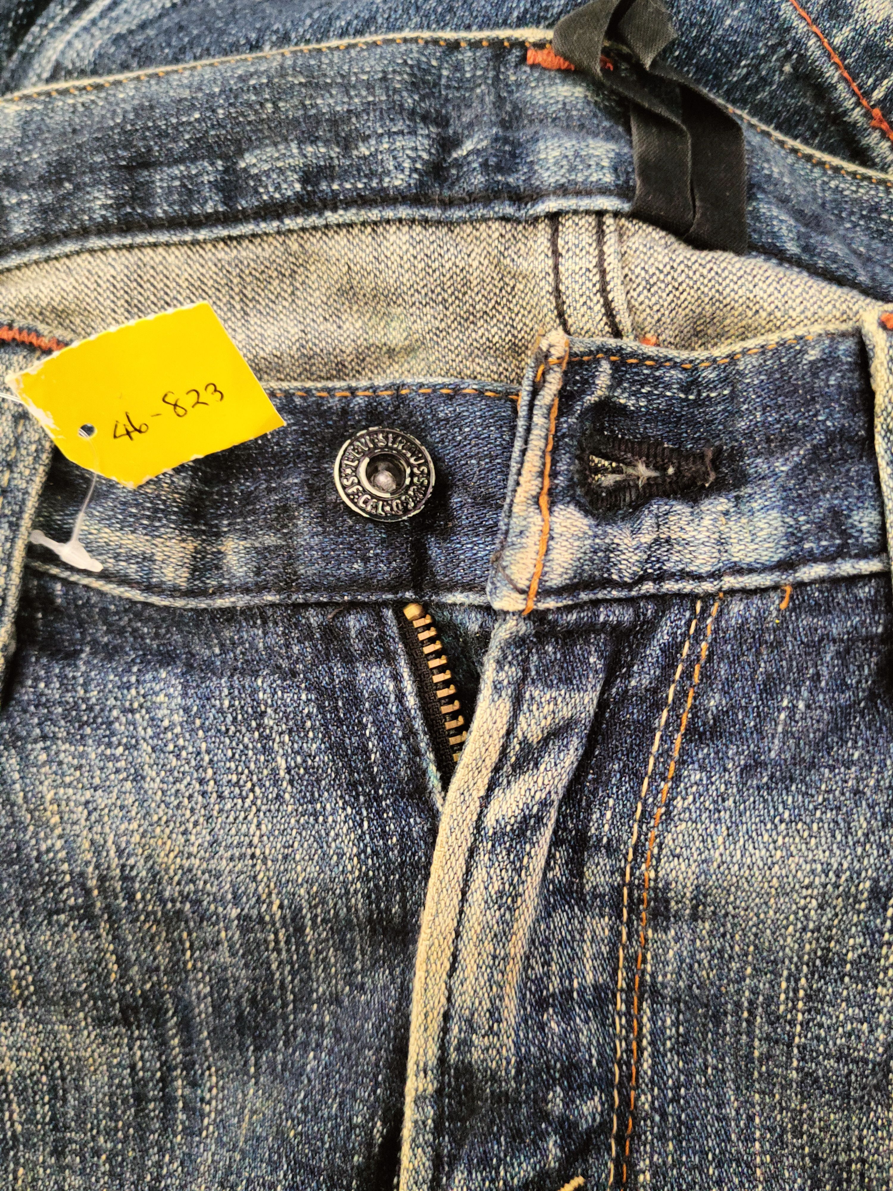 Levi's DL Levi's Dark Blue Distressed Ripped Jeans #46-823 Size US 33 - 20 Thumbnail