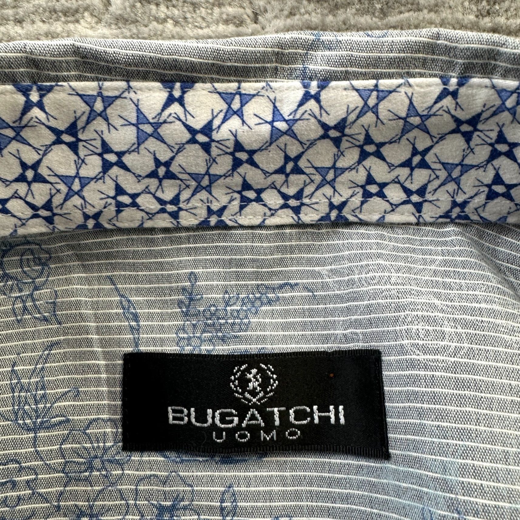 BUGATCHI Bugatchi Uomo Shirt Mens Large Blue Floral Button Up Hawaiian Shirt Size US L / EU 52-54 / 3 - 6 Thumbnail
