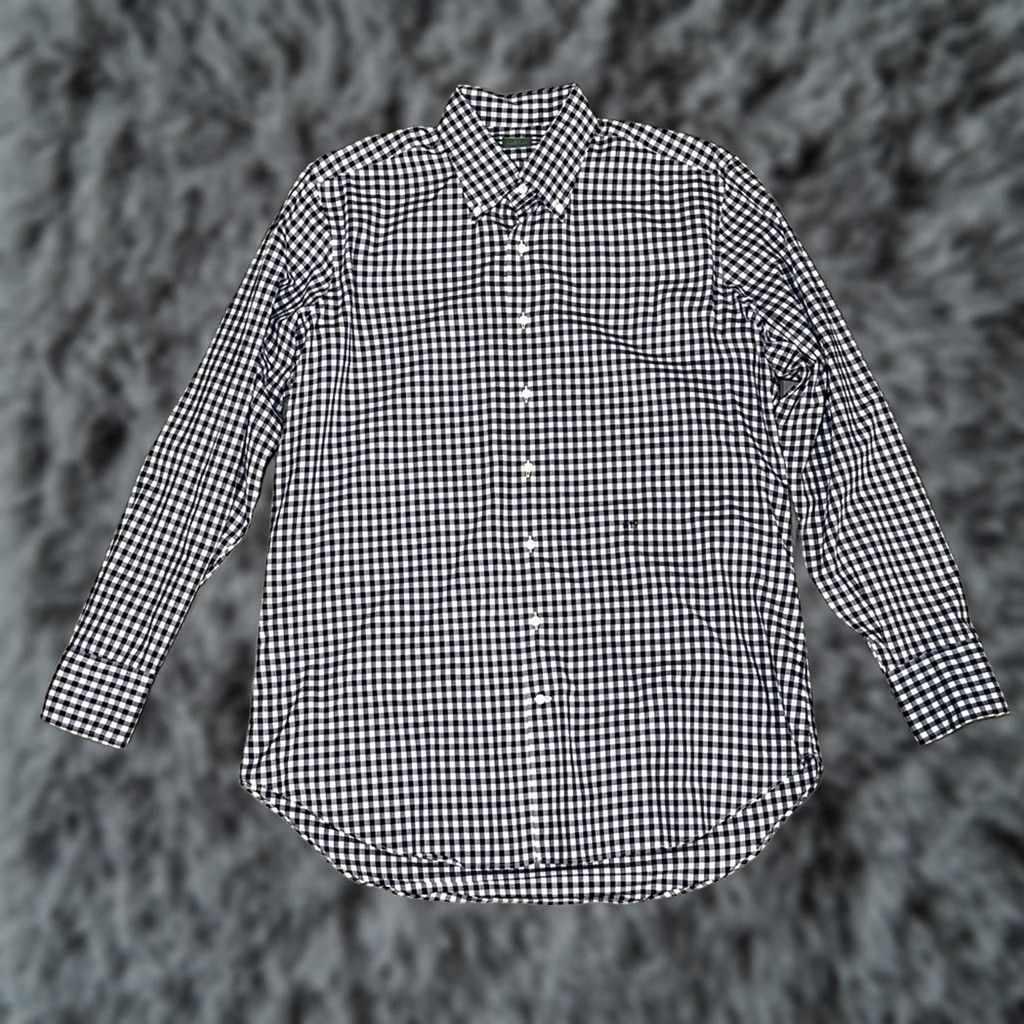 Sid Mashburn Sid Mashburn Checkered Gingham Long Sleeve Button Down XL Navy White Mens Shirt Size US XL / EU 56 / 4 - 1 Thumbnail