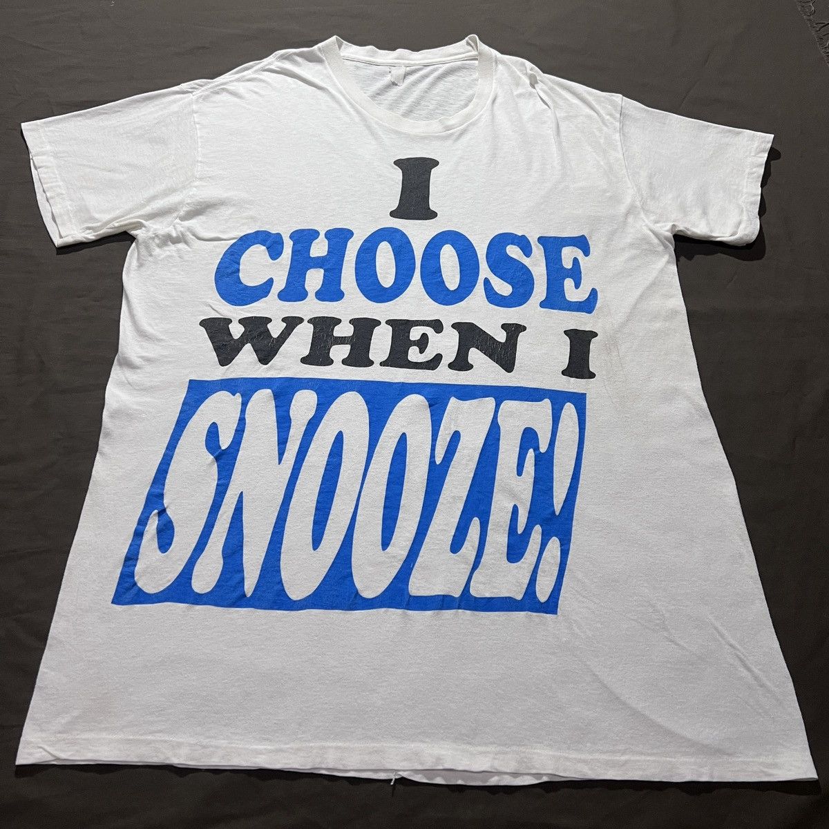 Vintage Vintage 90s I CHOOSE WHEN I SNOOZE Quote 2XL Single Stitch Size US XL / EU 56 / 4 - 1 Thumbnail