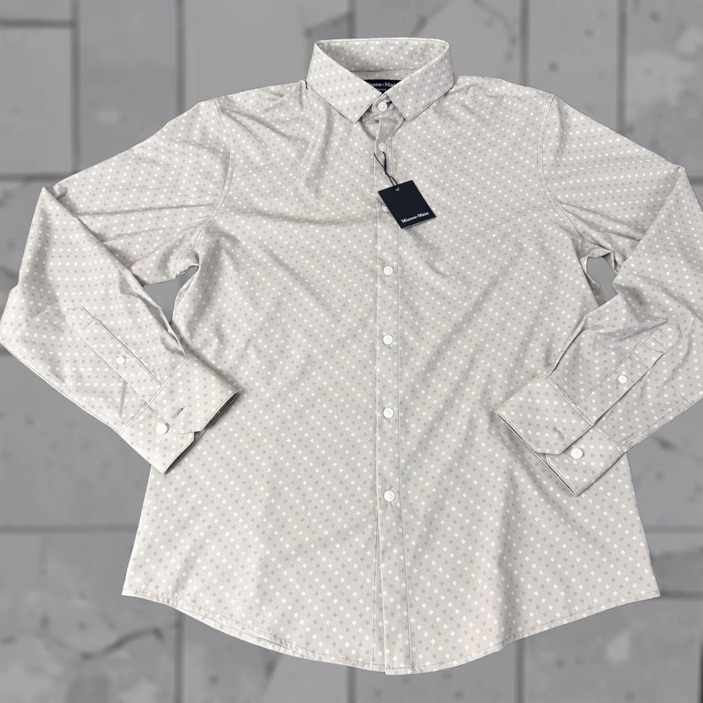 Mizzen+Main Mizzen+Main Leeward Shirt Mens Medium Beige Button Up Long Sleeve Size US M / EU 48-50 / 2 - 1 Thumbnail