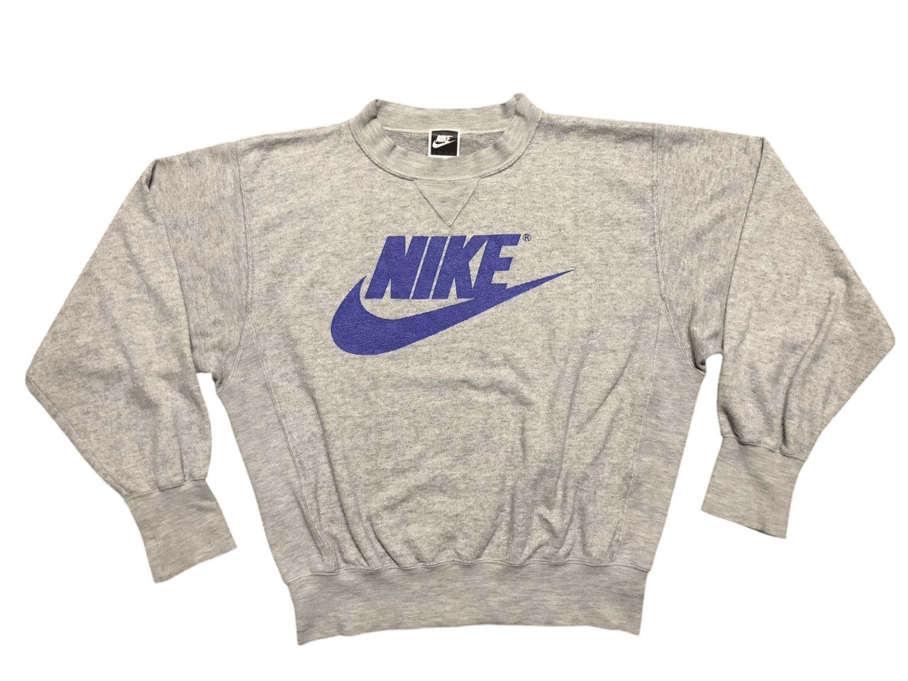 Nike × Vintage 90s Nike Big Swoosh SpellOut Sweatshirts Crops Distressed Size US M / EU 48-50 / 2 - 1 Thumbnail