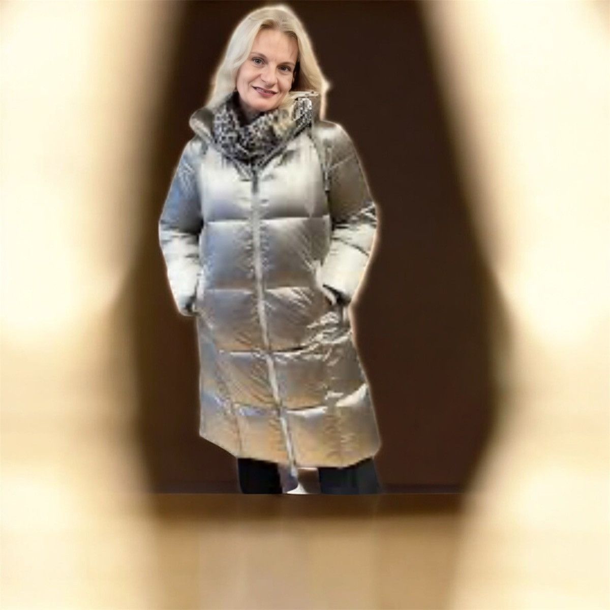 Levi's Levi’s Silver/Grey Mid-Length Puffer Coat NEW w/ Tags Size M Size M / US 6-8 / IT 42-44 - 1 Thumbnail