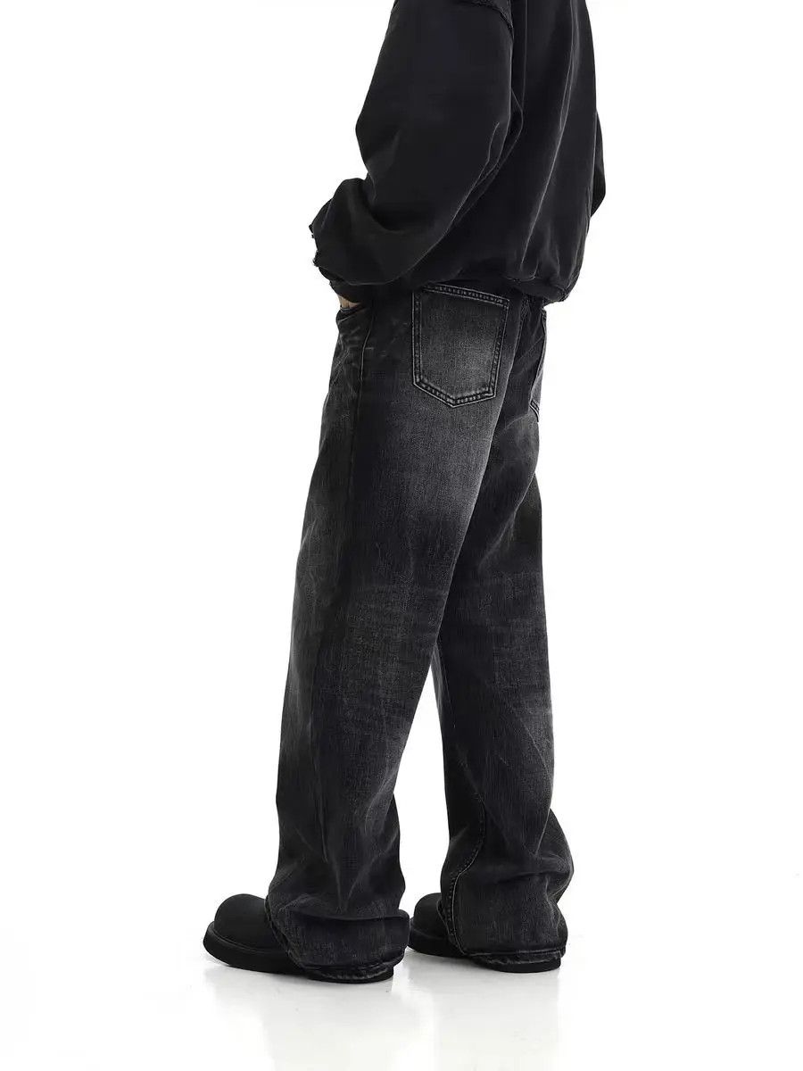 Japanese Brand × Jean Vintage Washed Straight Leg Wide Jeans Size US 33 - 1 Thumbnail