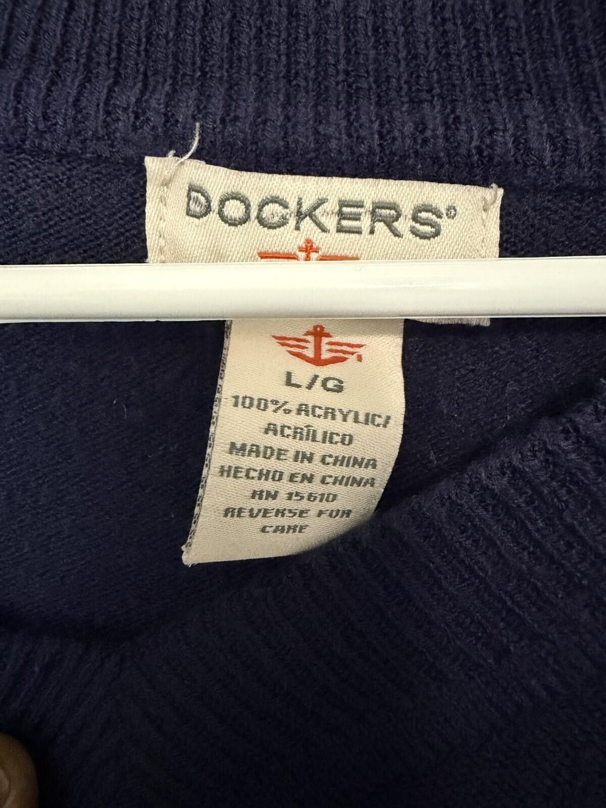 Dockers Dockers Navy Blue V Neck Sweater Mens L Size US L / EU 52-54 / 3 - 2 Thumbnail
