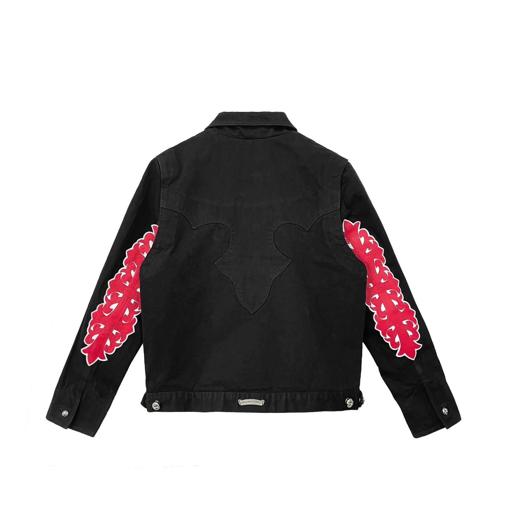 Chrome Hearts Chrome Hearts Floral Cross Leather Patch Black Denim 