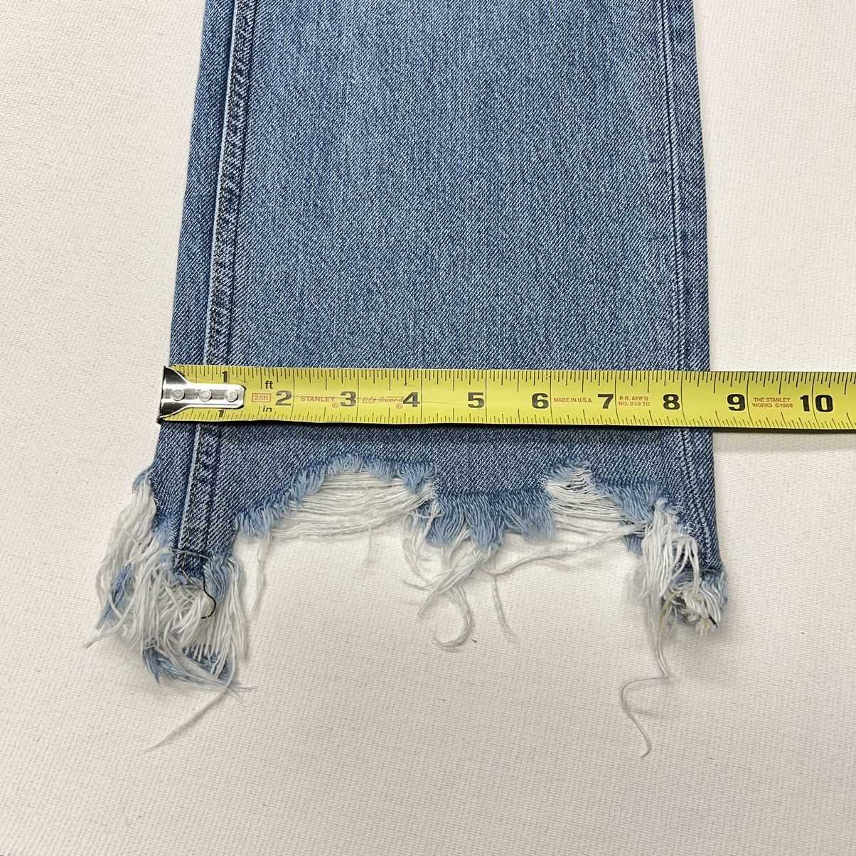 Free People We The Free Jeans Blue Straight Distressed Destroyed Ripped Size 29" - 19 Thumbnail