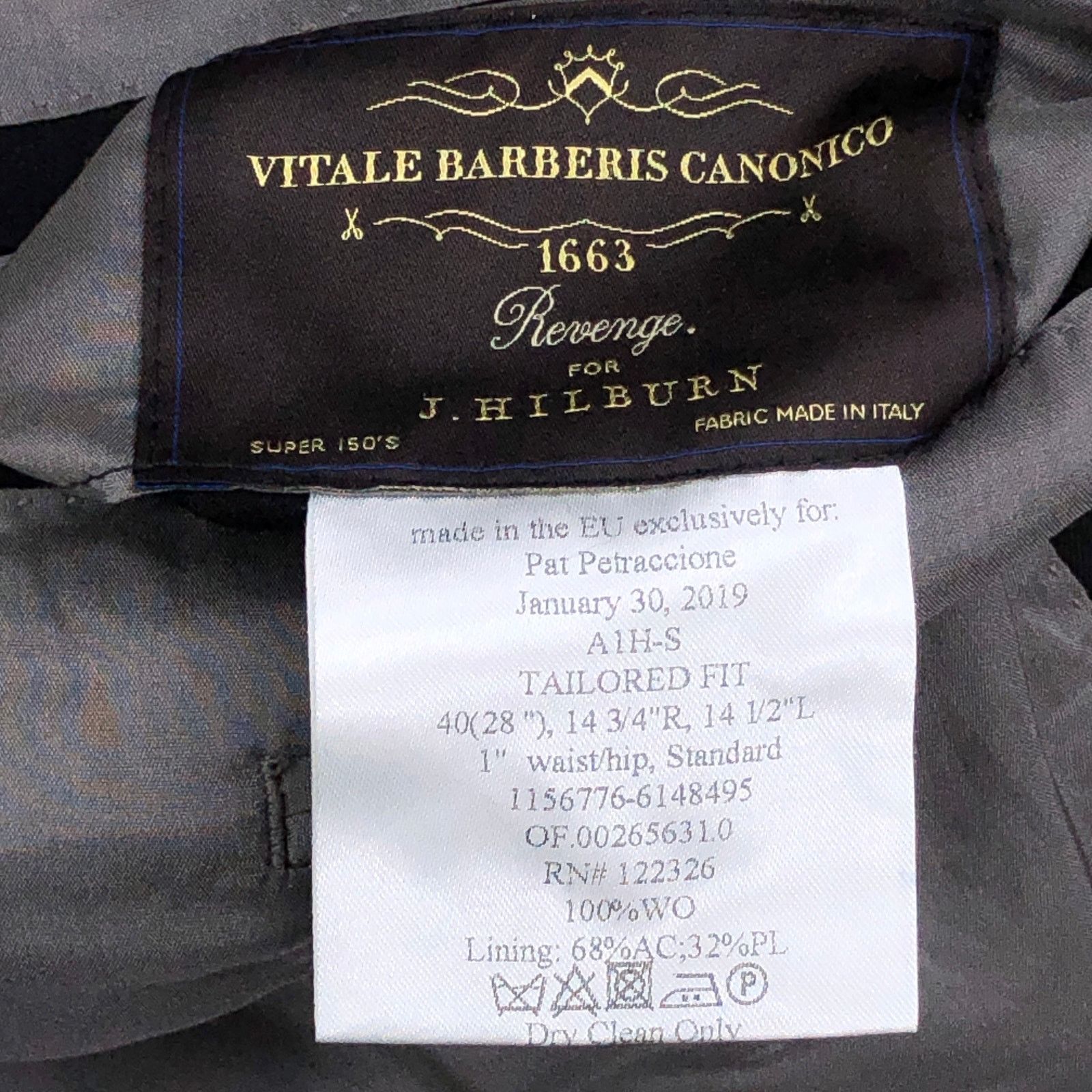 J.Hilburn J Hilburn 40S Sport Coat Blazer Revenge Super 150s Bespoke Size 40S - 16 Thumbnail