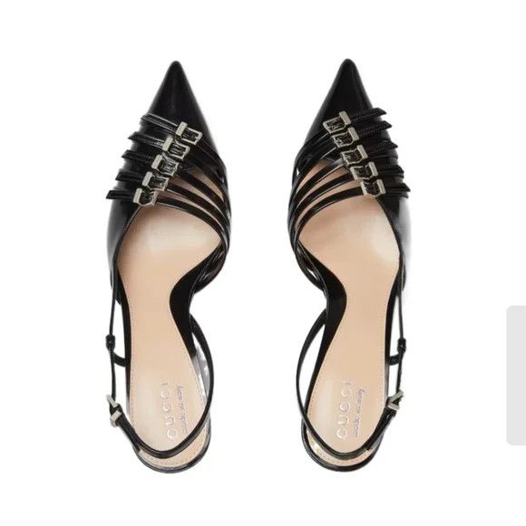 Gucci Gucci Seraphine 75mm Leather Slingback Heels Size US 6 / IT 36 - 4 Thumbnail
