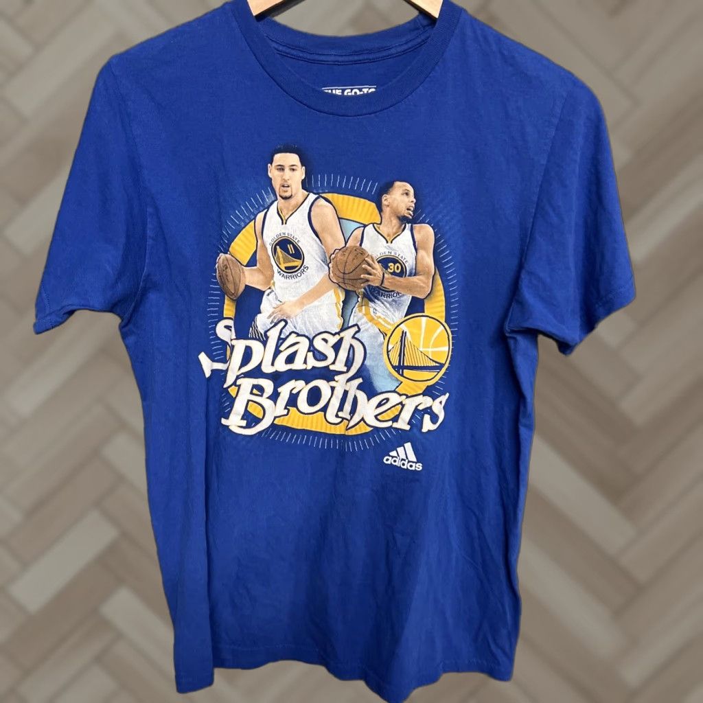 Adidas Adidas Shirt Mens M Blue NBA Splash Brothers Warriors Short Sleeve Logo Basketball Size US M / EU 48-50 / 2 - 1 Thumbnail
