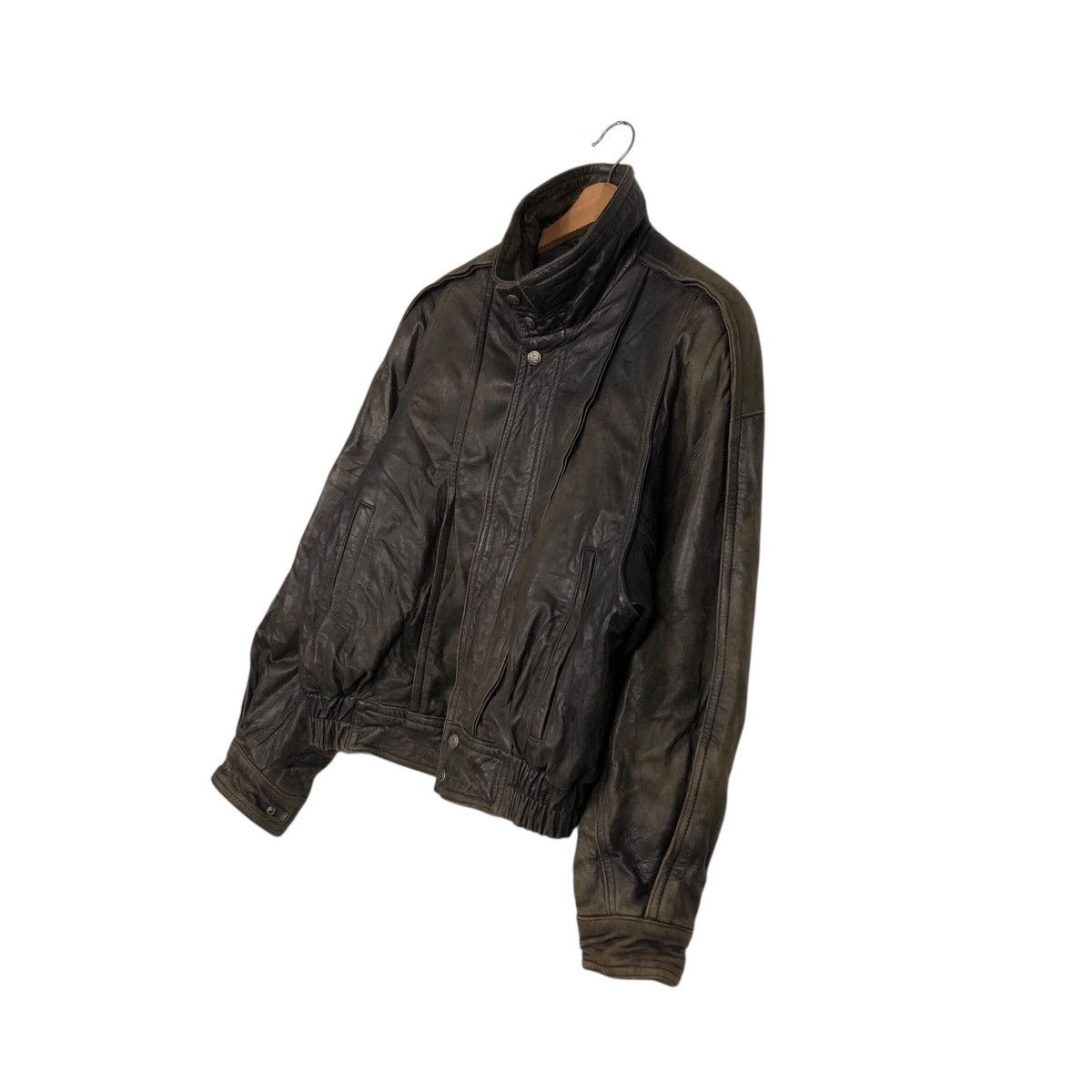 Japanese Brand Robert Comstock Vintage Black Leather Bomber Jacket Size US M / EU 48-50 / 2 - 3 Thumbnail