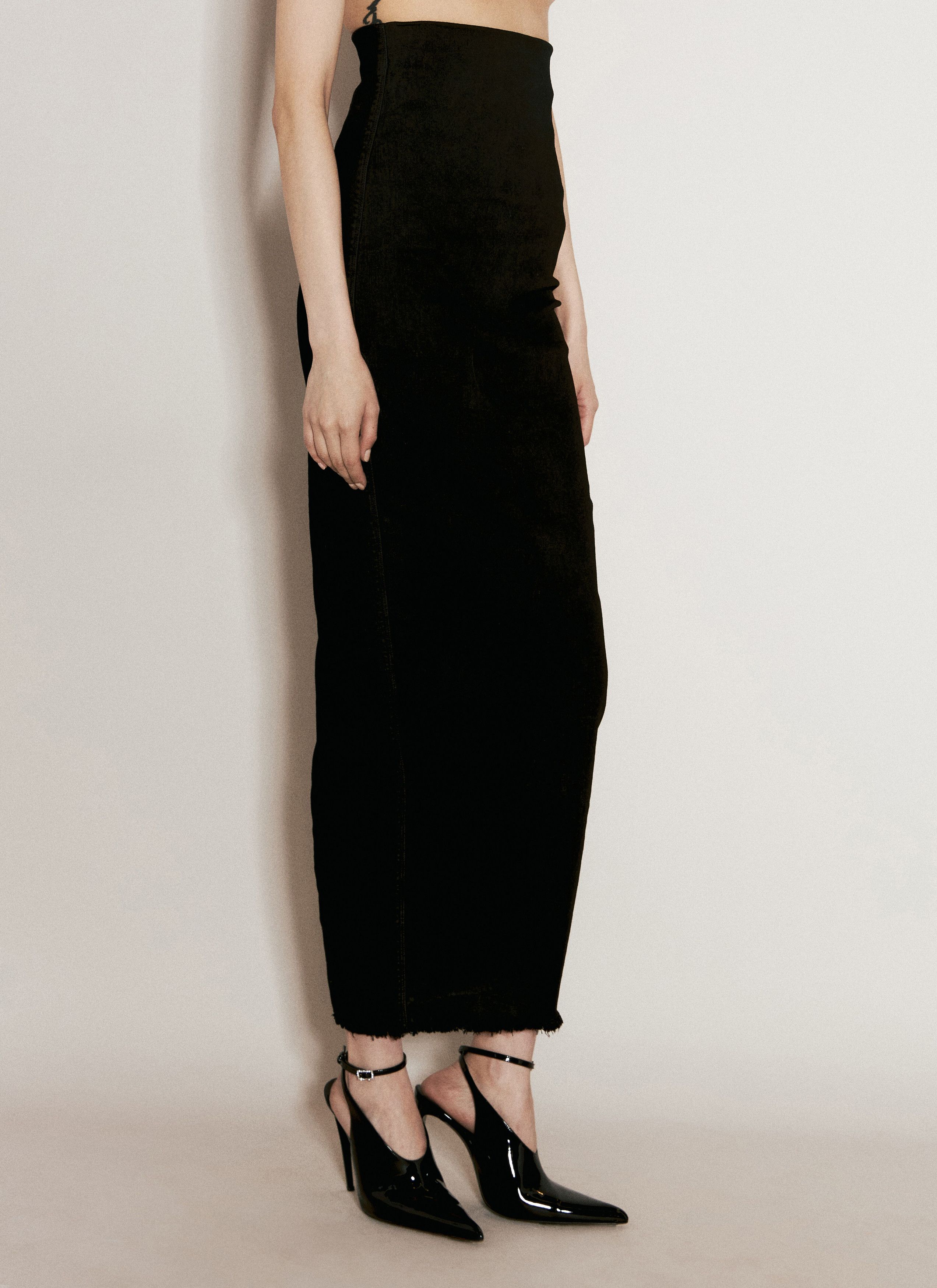 Rick Owens Denim Midi Skirt Size 26" / US 2 / IT 38 - 1 Thumbnail