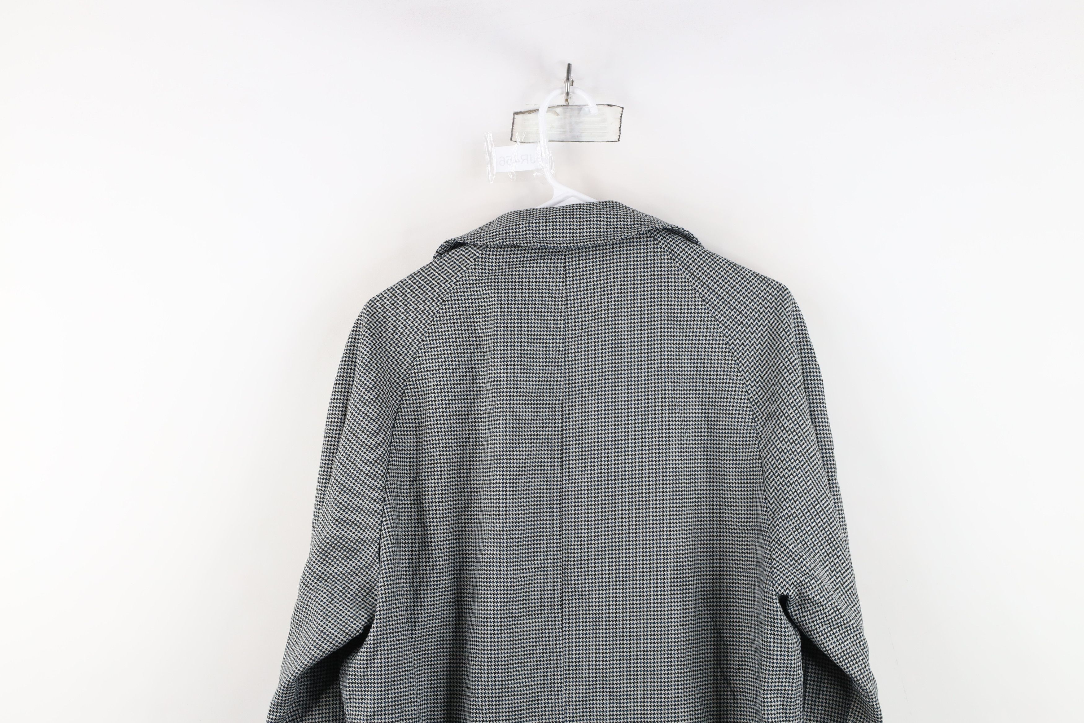 Vintage Vintage 60s 70s Streetwear Houndstooth Trench Coat Jacket Size US XL / EU 56 / 4 - 14 Thumbnail