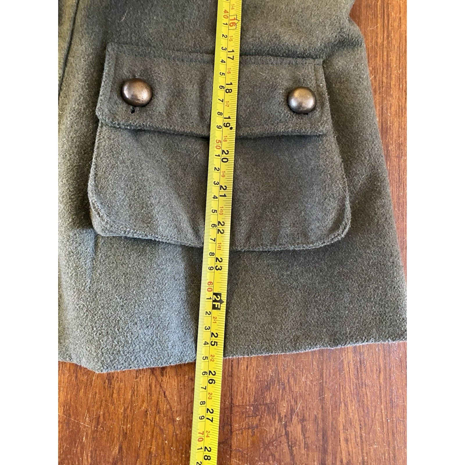 & Other Stories Coat Womens 2X Green Wool Peacoat Lane Crawford Fur Collar Size XXL / US 16-18 / IT 52-54 - 7 Thumbnail