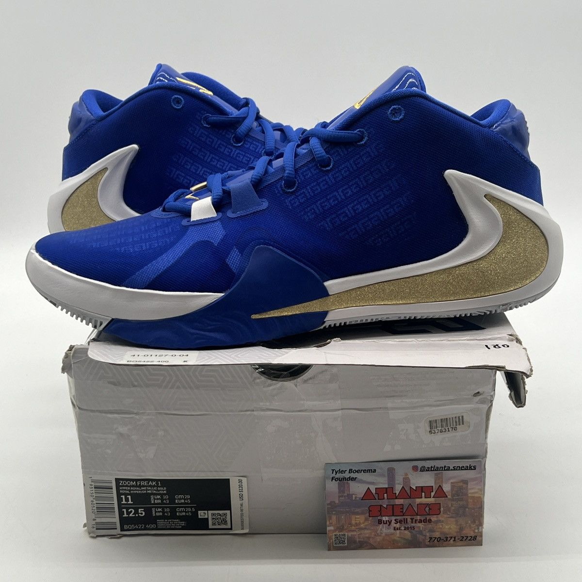 image of Nike Zoom Freak 1 Greece Shoes in Blue, Men's (Size 11)